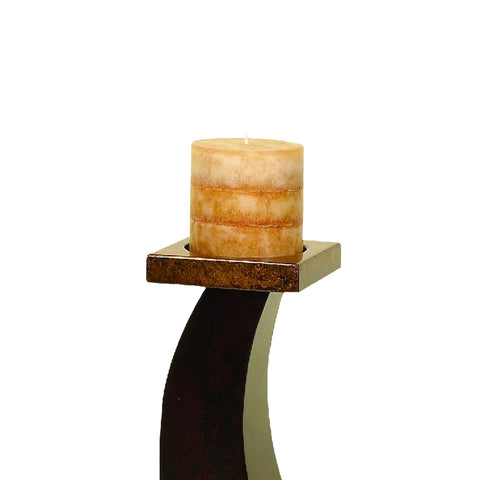 Alisha Wood Pillar Candle Holders - Set of 3