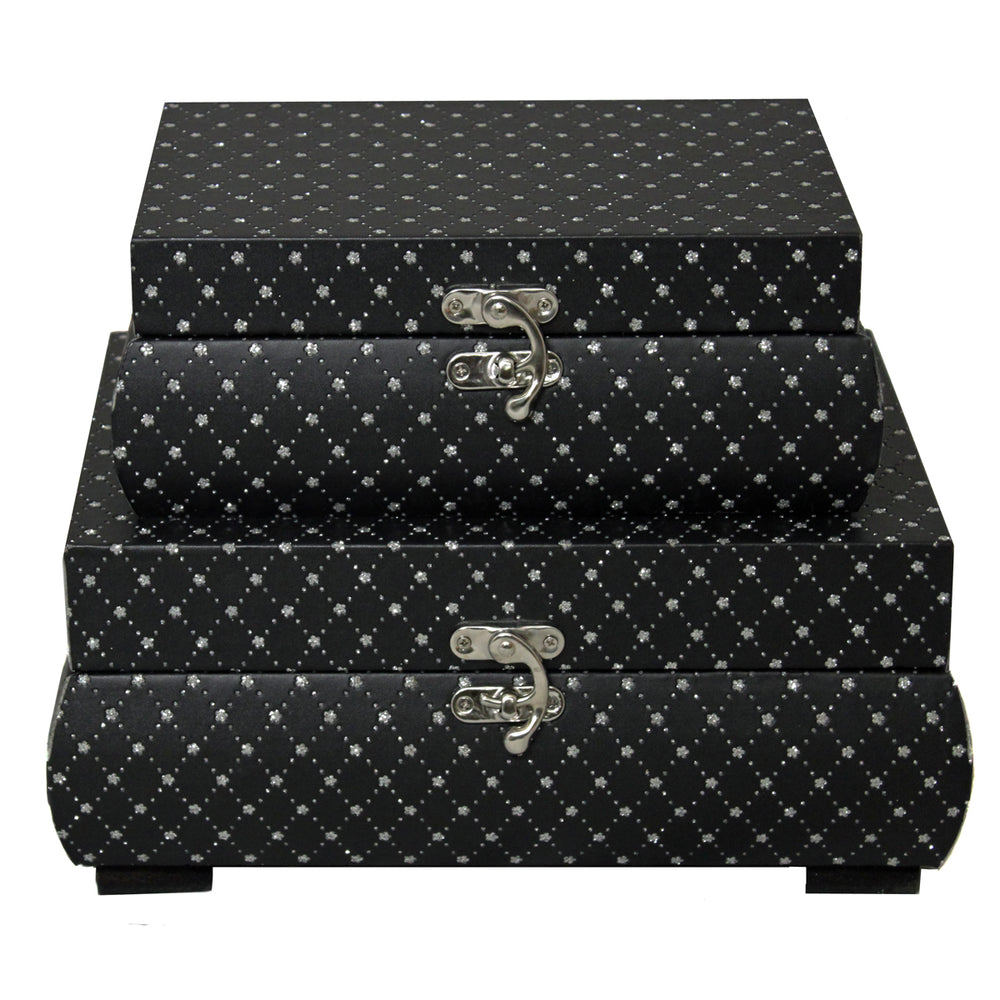McKenna Jewel Keepsake 2-Piece Decorative Boxes - Black
