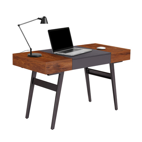 Urban Designs Expandable Desk with Storage - Mahogany