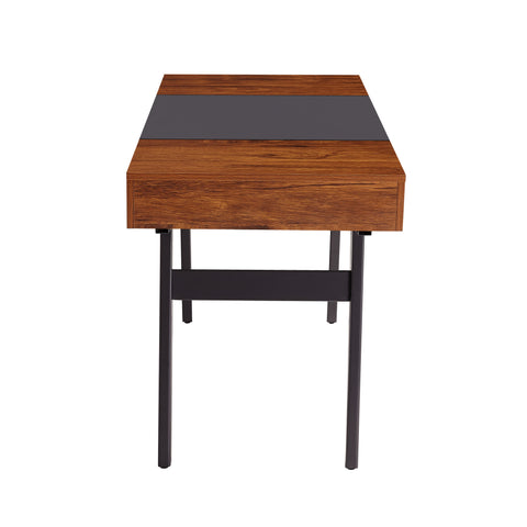 Urban Designs Expandable Desk with Storage - Mahogany