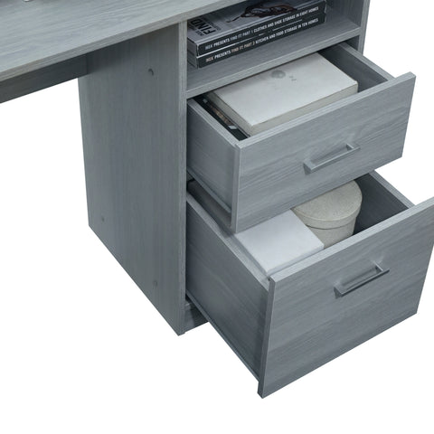 Urban Designs L-Shape Desk with Storage - Grey