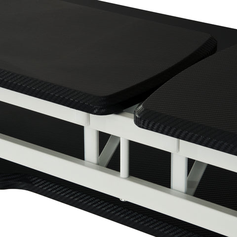 Urban Designs Faux Carbon Fiber Gaming Desk - White