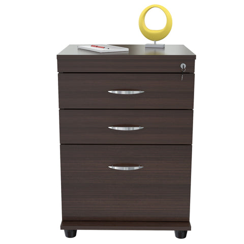 Inval 3 Drawer File Cabinet - Espresso Wengue