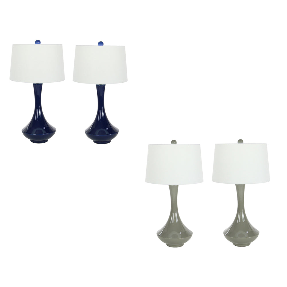 Urban Designs Bossa Nova Collection 30-Inch Glazed Ceramic Table Lamp Set