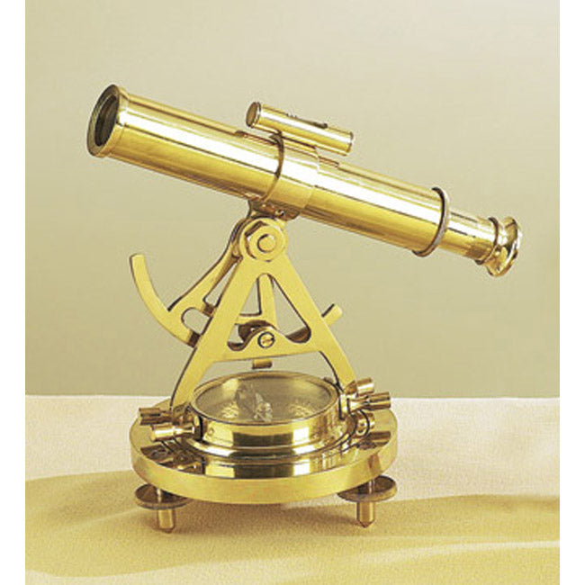 Antique Reproduction Nautical Desktop Tabletop Brass Telescope & Compass