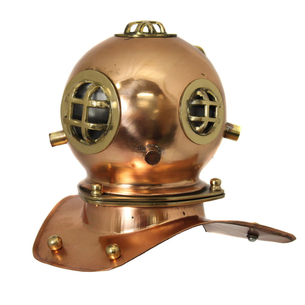 Urban Designs Miniature Table Top Replica 7.5" U.S. Navy Mark-V Copper Diving Helmet