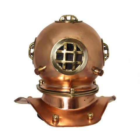 Urban Designs Miniature Table Top Replica 7.5" U.S. Navy Mark-V Copper Diving Helmet