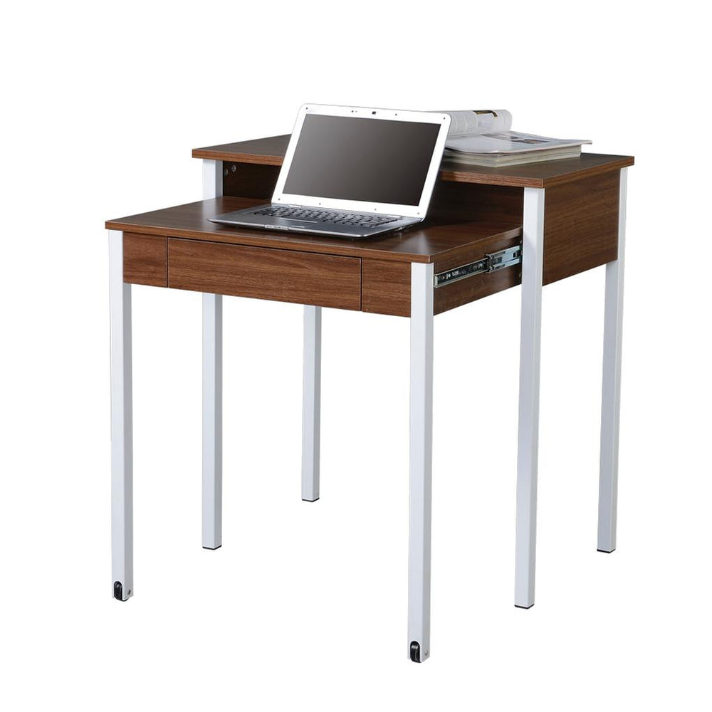 Modern Design Space-Saving Retractable Student Desk - Walnut