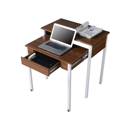 Modern Design Space-Saving Retractable Student Desk - Walnut