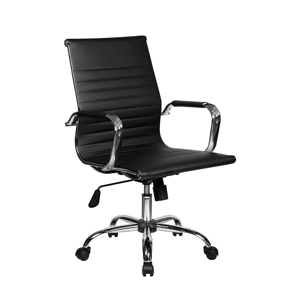 Office Express Adjustable Task Chrome Office Chair - Black