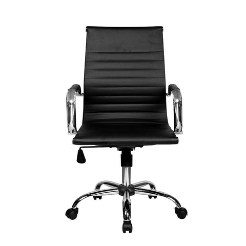 Office Express Adjustable Task Chrome Office Chair - Black