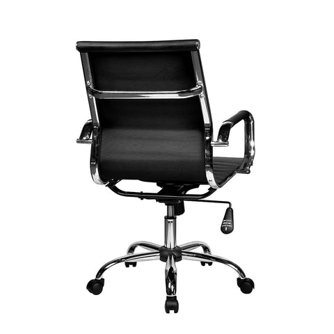 Office Express Adjustable Task Chrome Office Chair - Black
