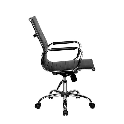 Office Express Adjustable Task Chrome Office Chair - Black