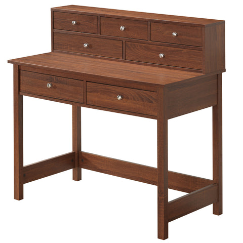 Office Express Home Office Writing Desk with Shelf - Brown