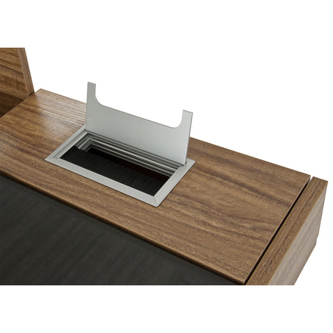 Modern Designs Compact Computer Desk with Storage Drawers - Walnut