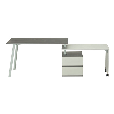 Modern Designs Rotating Multi-Positional Computer Desk With Storage - Grey