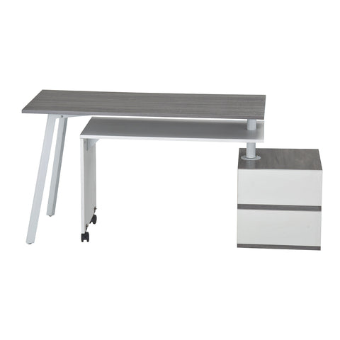 Modern Designs Rotating Multi-Positional Computer Desk With Storage - Grey