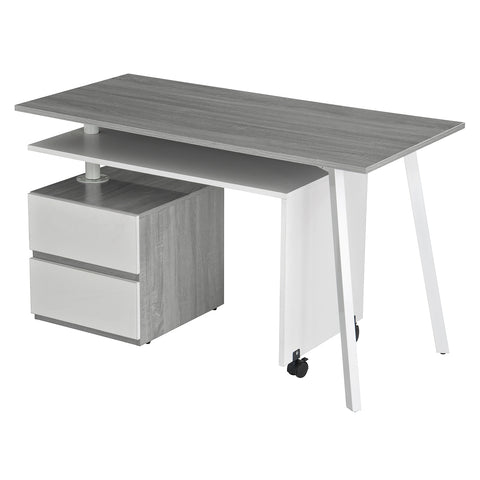 Modern Designs Rotating Multi-Positional Computer Desk With Storage - Grey