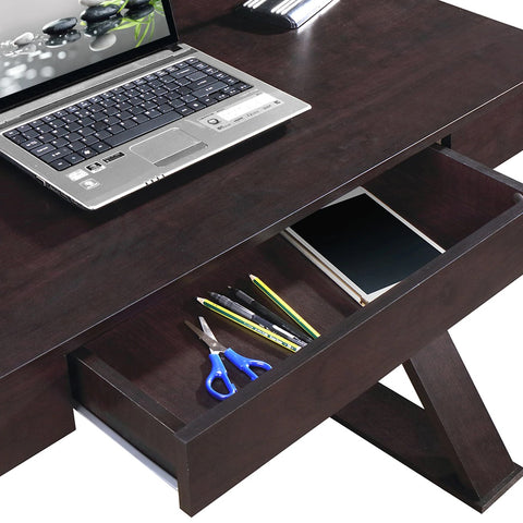 Office Express X-Leg Laptop Computer Home Office Desk - Espresso