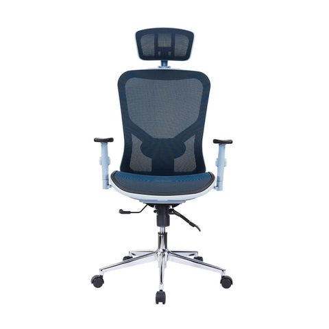 Urban Designs High-Back Headrest Lumbar Support Mesh Office Chair - Blue