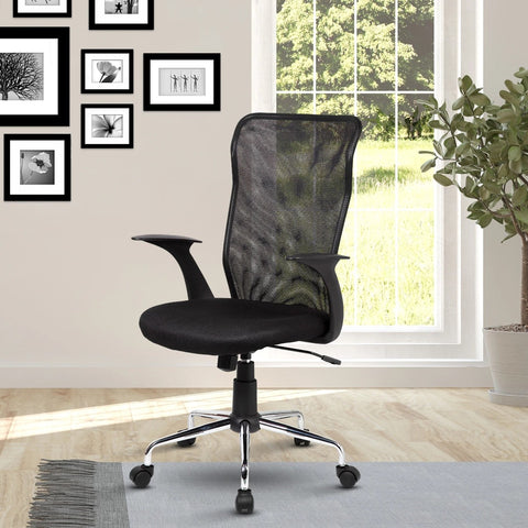 Office Express Medium Back Mesh Assistant Office Chair - Black