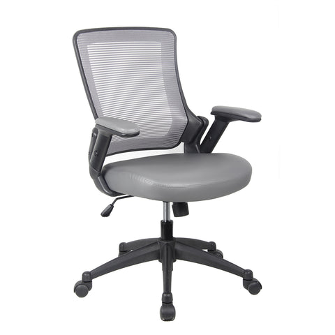 Techni Mobili Mid-Back Mesh Task Office Chair with Height Adjustable Arms - Gray