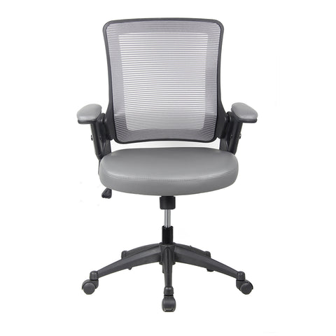 Techni Mobili Mid-Back Mesh Task Office Chair with Height Adjustable Arms - Gray