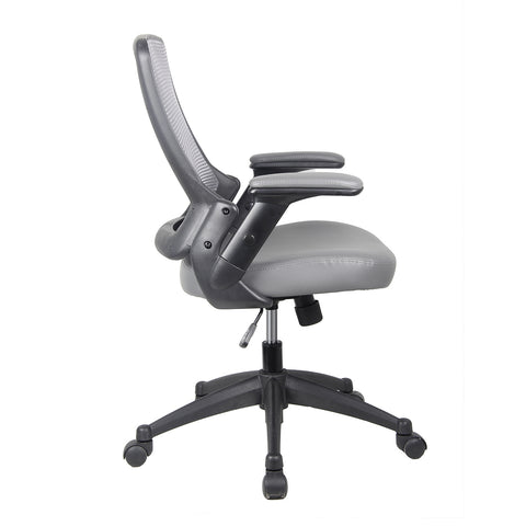 Techni Mobili Mid-Back Mesh Task Office Chair with Height Adjustable Arms - Gray