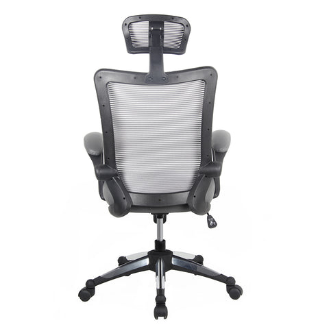 Techni Mobili High-Back Mesh Executive Office Chair With Headrest - Gray