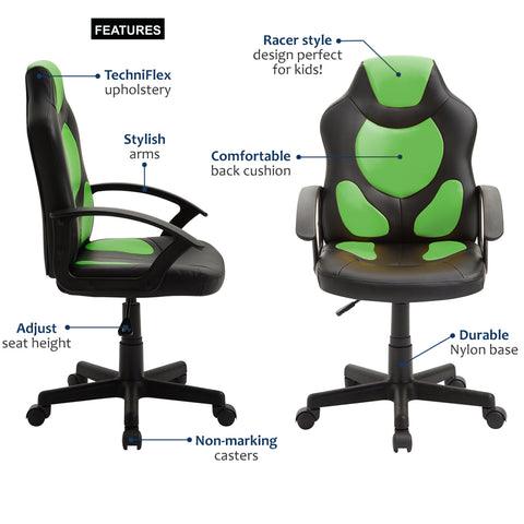 Urban Designs Back Protector Racing Style Kid's Gaming Chair