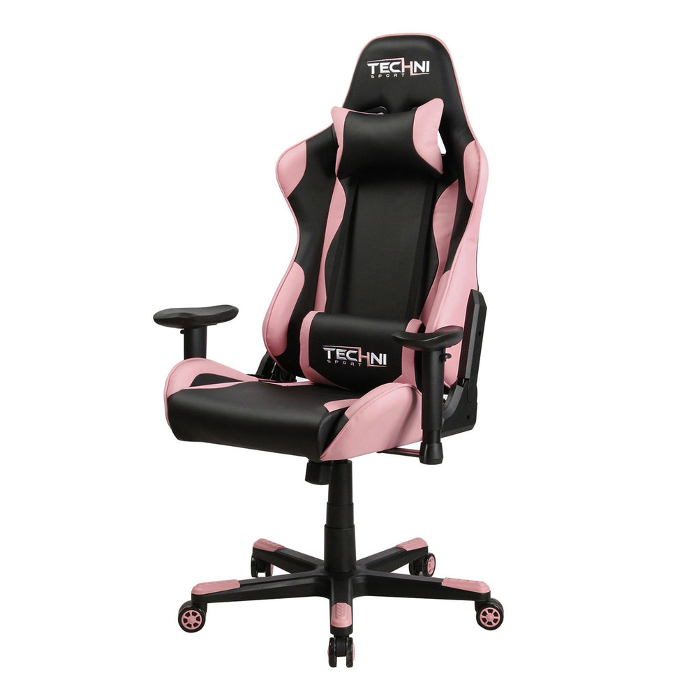 Urban Designs Ergonomic High Back Racer Style PC Gaming Chair - Pink