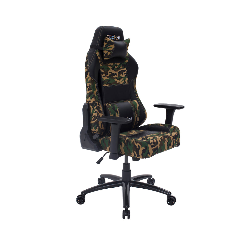 Urban Designs Land Force Ergonomic Racer Style Video Gaming Chair - Green Camo