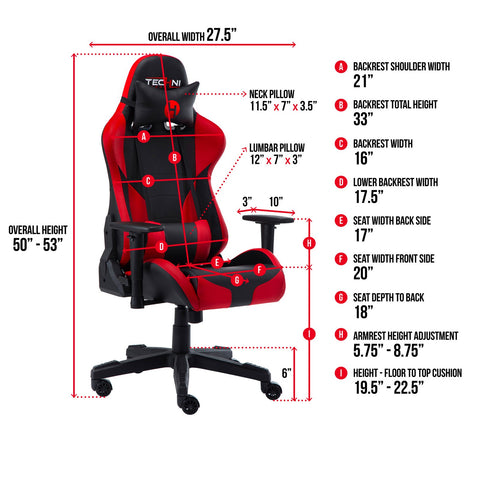 Urban Designs Black Red Combination High Racer Style Office-PC Gaming Chair