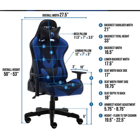 Urban Designs Two Tone High Back Racer Style Office-PC Gaming Chair