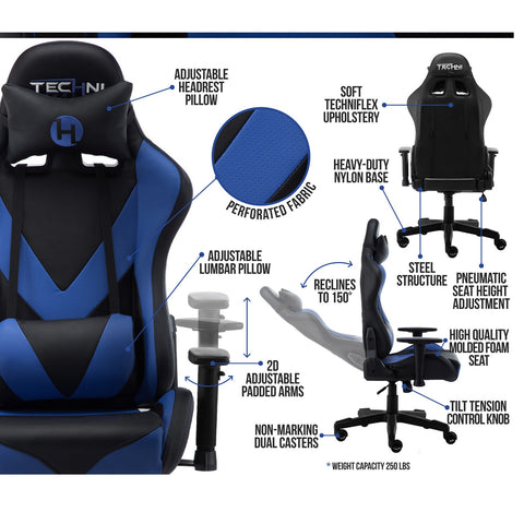 Urban Designs Two Tone High Back Racer Style Office-PC Gaming Chair