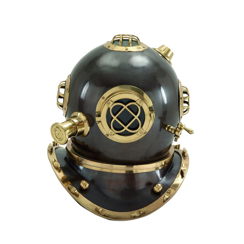 EcWorld Enterprises 7728215 Full Size Antique Reproduction U.S. Navy Mark V Brass Diving Helmet
