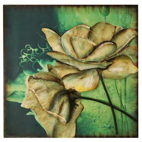 Urban Designs Handcrafted 2-Piece Set Artisan Wall Art - Aurora Flowers