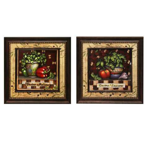 Urban Designs Handcrafted 4-Piece Set Artisan Metal Wall Art - Tuscan Kitchen