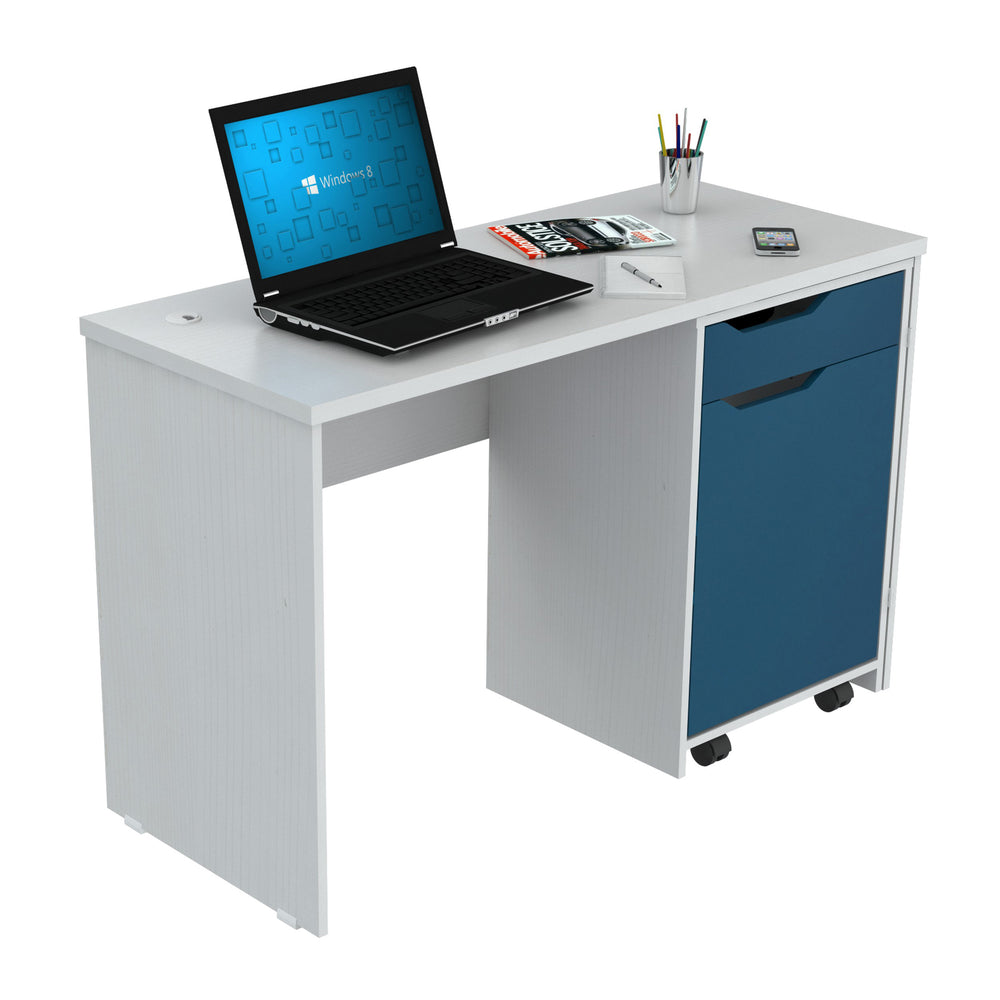Inval Desk with Swing Out Storage - Laricina Mediterranean Blue