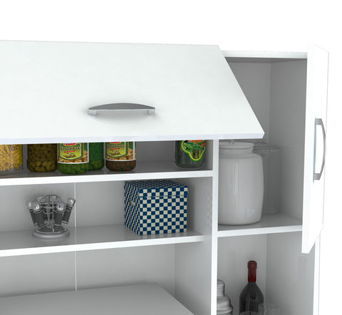 Inval Kitchen Storage Cabinet - Laricina White