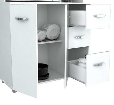 Inval Kitchen Storage Cabinet - Laricina White