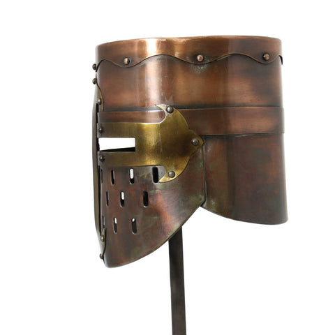 Urban Designs Antique Replica Medieval Armor Pot Helmet - Copper