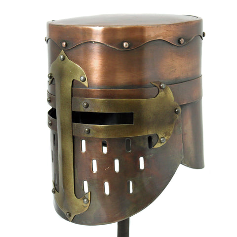 Urban Designs Antique Replica Medieval Armor Pot Helmet - Copper