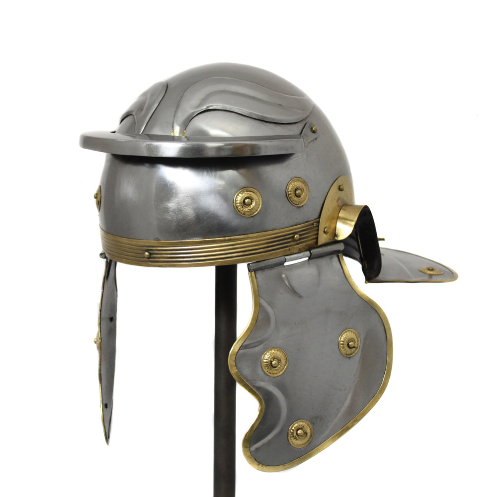 Urban Designs Antique Replica Roman Centurion Imperial Gallic Galea Helmet - Silver & Gold
