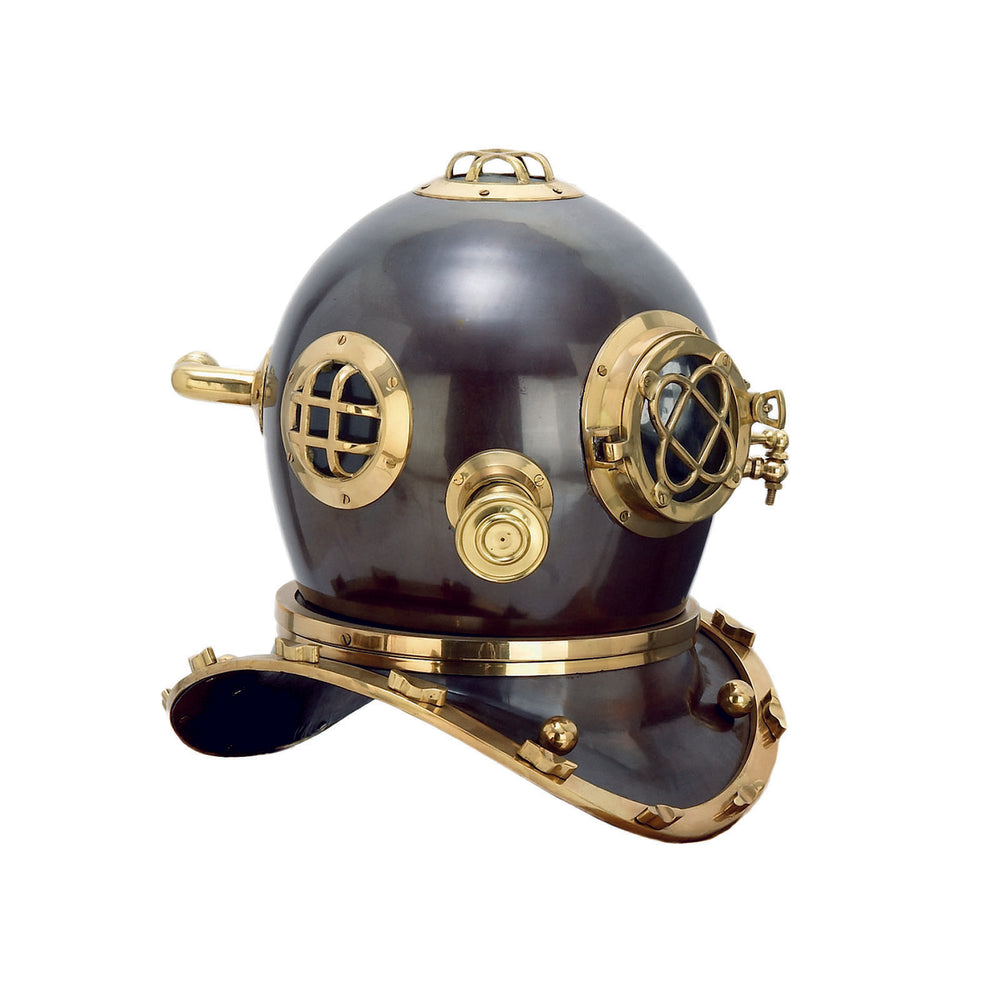 EcWorld Enterprises 7728215 Full Size Antique Reproduction U.S. Navy Mark V Brass Diving Helmet