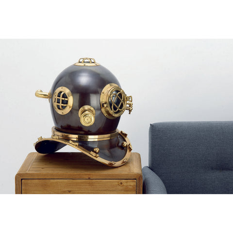 EcWorld Enterprises 7728215 Full Size Antique Reproduction U.S. Navy Mark V Brass Diving Helmet