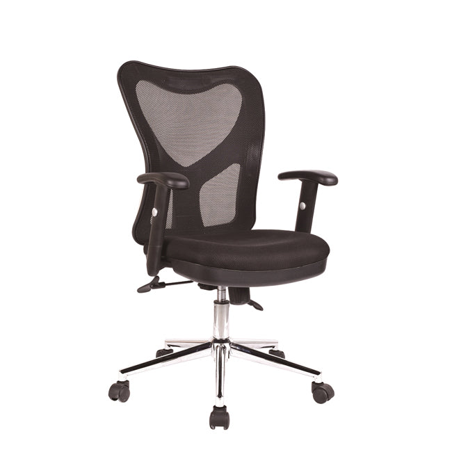 Techni Mobili Adjustable Executive Mesh Office Chair with Arms - Black