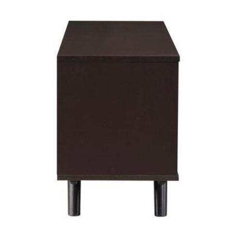 Urban Designs Modern Wood Veneer 55 TV stand with Sliding Doors - Wenge
