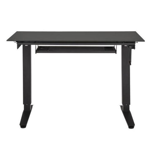 Deluxe Stylish Tempered Glass Top Height Adjustable Computer Desk