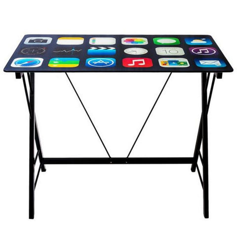 Stylish Tempered Glass Top Cell Phone Computer Desk